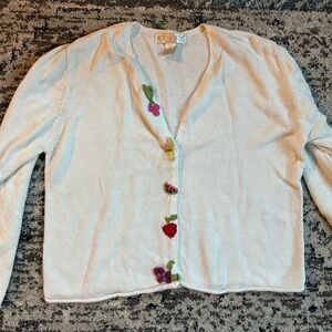 Vintage Rebecca Stone fruit button cardigan